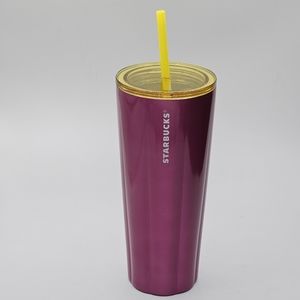 Starbucks Puffy petunia magenta stainless steel venti 24 ouunce tumbler